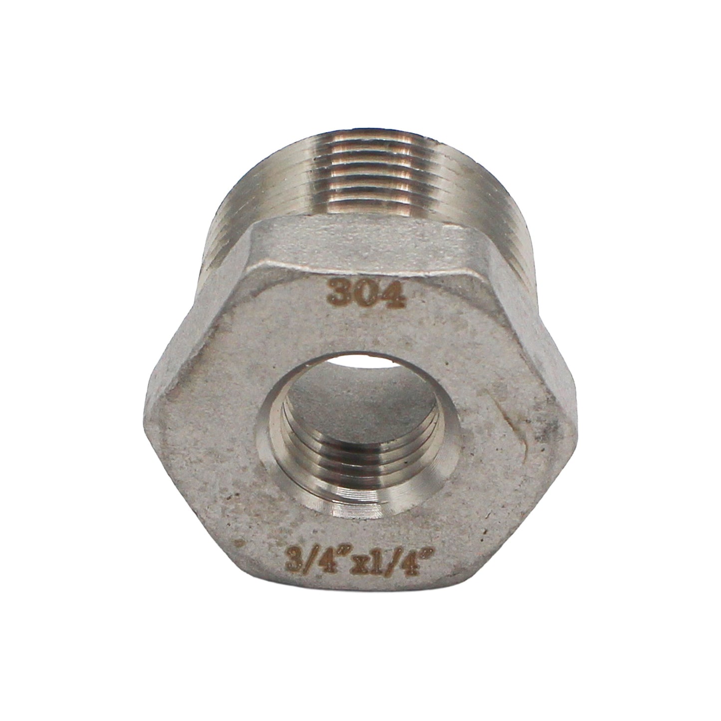3/4" X 1/4" Female NPT Reducer Bushing - 304 Stainless Steel Pipe Fitting