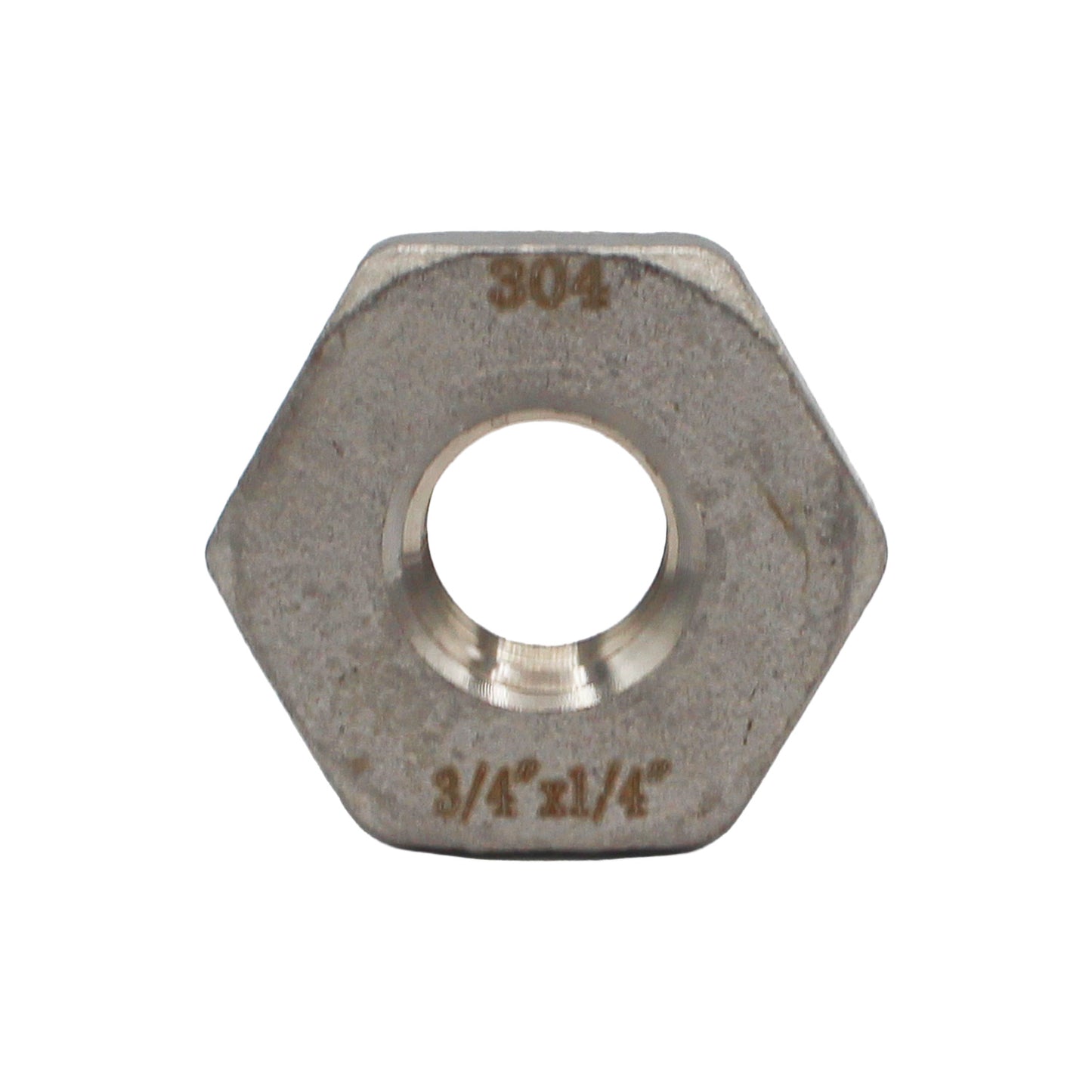 3/4" X 1/4" Female NPT Reducer Bushing - 304 Stainless Steel Pipe Fitting