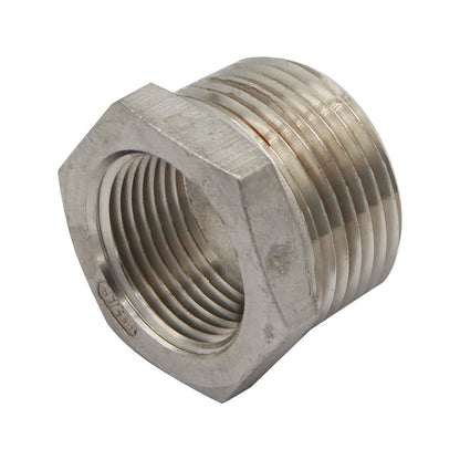 1" Male NPT X 3/4" Female NPT Reducer Bushing - 304 Stainless Steel Pipe Fitting