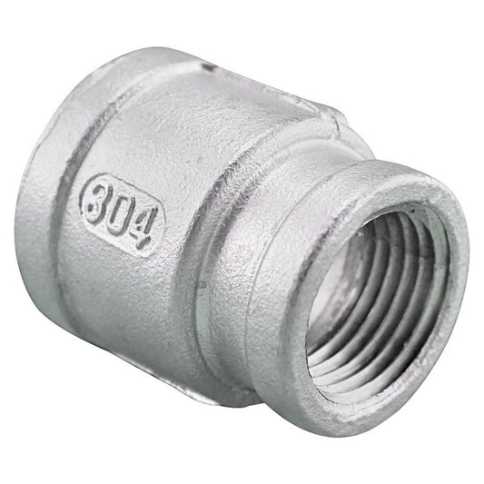 1" Female NPT to 3/4" Female NPT Stainless Steel Reducing Coupler
