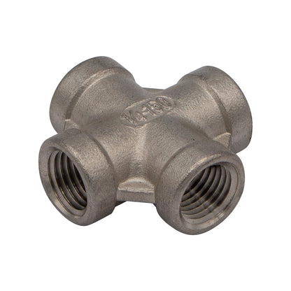 1/4" Female NPT Cross - 304 Stainless Steel Pipe Fitting