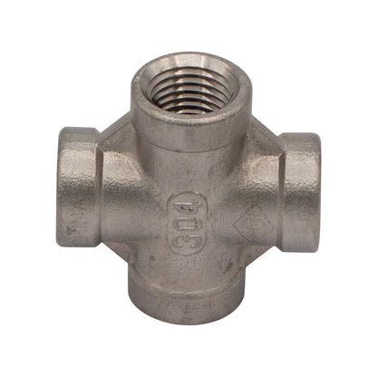 1/4" Female NPT Cross - 304 Stainless Steel Pipe Fitting