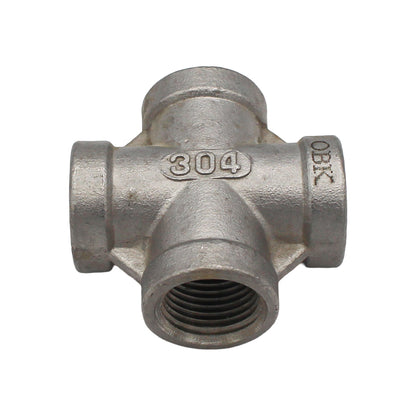 3/8" Female NPT Cross - 304 Stainless Steel Pipe Fitting