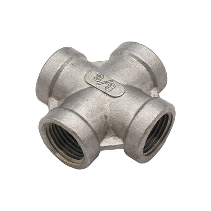 3/8" Female NPT Cross - 304 Stainless Steel Pipe Fitting