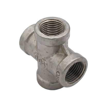 3/8" Female NPT Cross - 304 Stainless Steel Pipe Fitting
