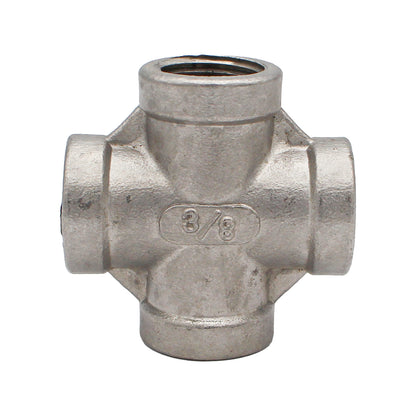3/8" Female NPT Cross - 304 Stainless Steel Pipe Fitting