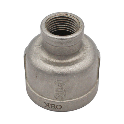 1" Female NPT X 3/8" Female NPT Reducing Coupler - 304 Stainless Steel Pipe Fitting