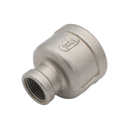 1" Female NPT X 3/8" Female NPT Reducing Coupler - 304 Stainless Steel Pipe Fitting