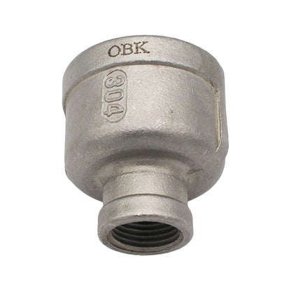 1" Female NPT X 3/8" Female NPT Reducing Coupler - 304 Stainless Steel Pipe Fitting