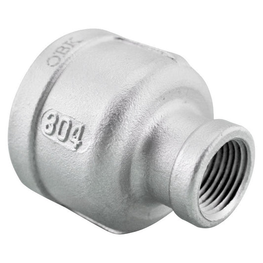 1" Female NPT to 3/8" Female NPT Stainless Steel Reducing Coupler