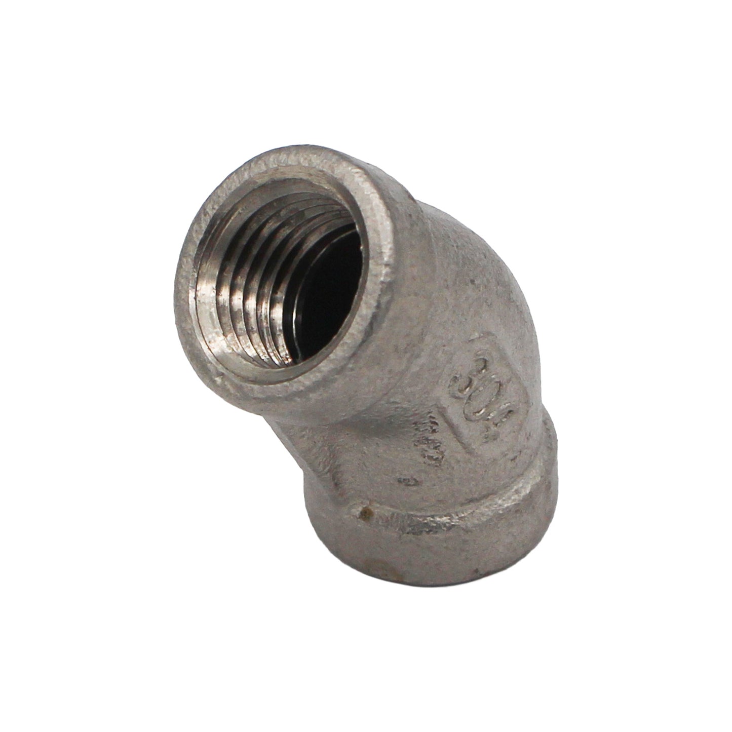 1/4" Female NPT 45 Degree Elbow - 304 Stainless Steel Pipe Fitting