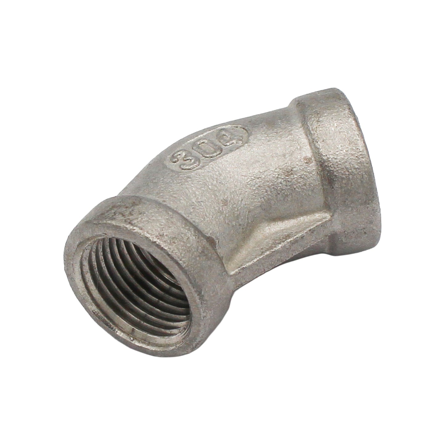 3/8" Female NPT 45 Degree Elbow - 304 Stainless Steel Pipe Fitting