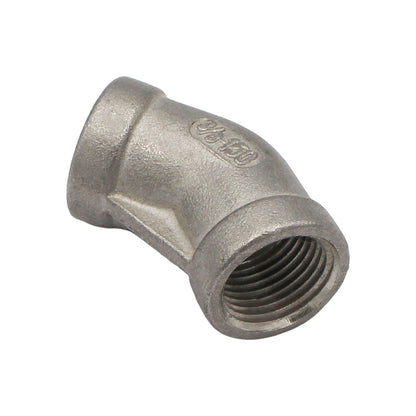 3/8" Female NPT 45 Degree Elbow - 304 Stainless Steel Pipe Fitting