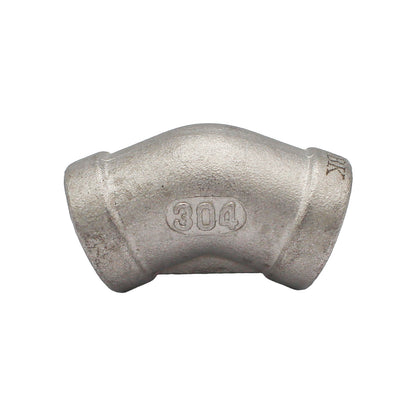 3/8" Female NPT 45 Degree Elbow - 304 Stainless Steel Pipe Fitting