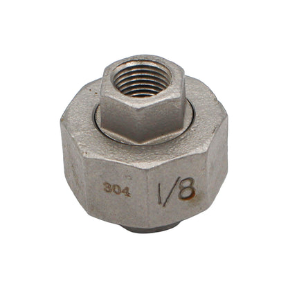 1/8" Female NPT X 1/8" Female NPT Union Coupler - 304 Stainless Steel Pipe Fitting
