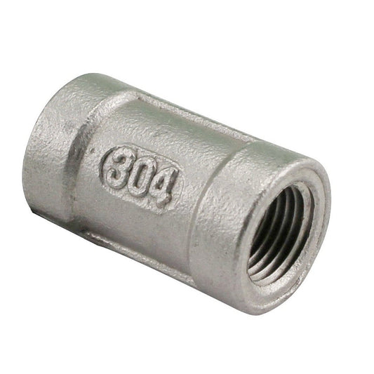 1/8" Female NPT to 1/8" Female NPT Stainless Steel Banded Coupler