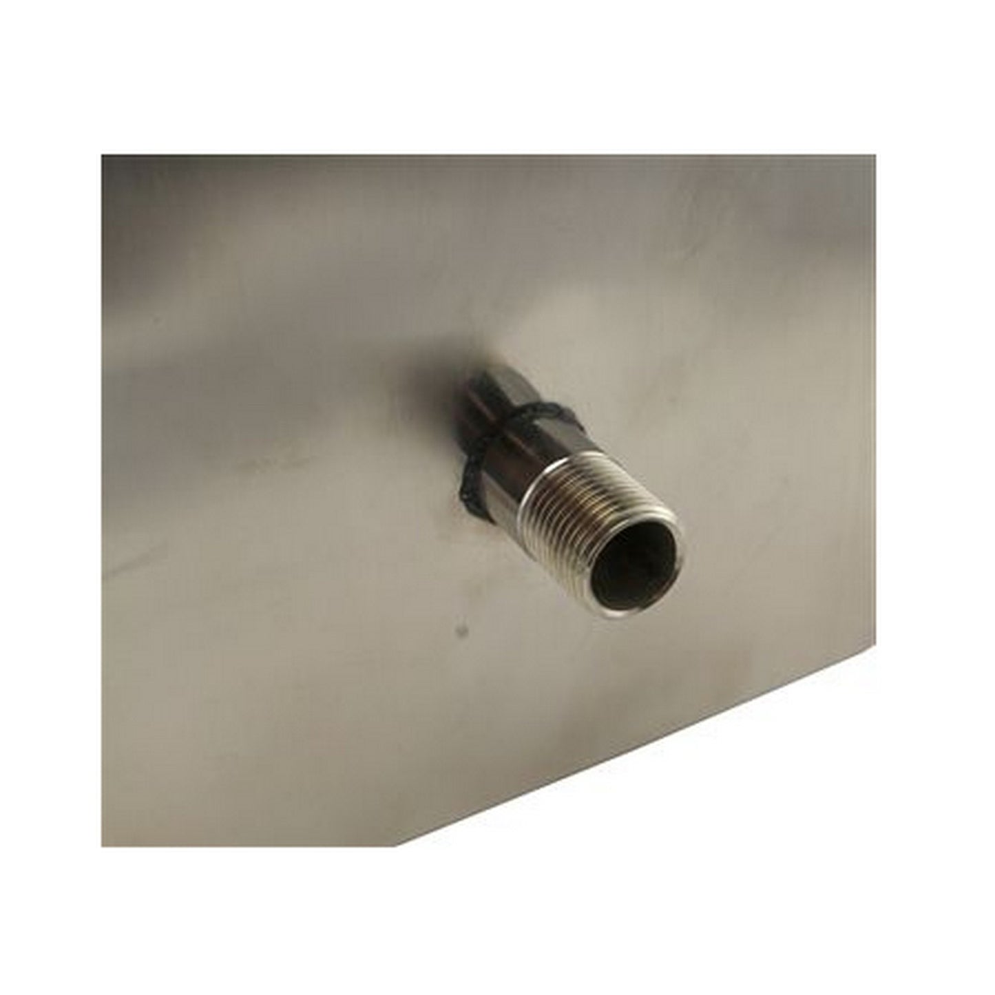 Stainless Steel Wall Mounting Drip Tray with Backsplash & Drain - 8" x 6" x 3/4" - Bottom View