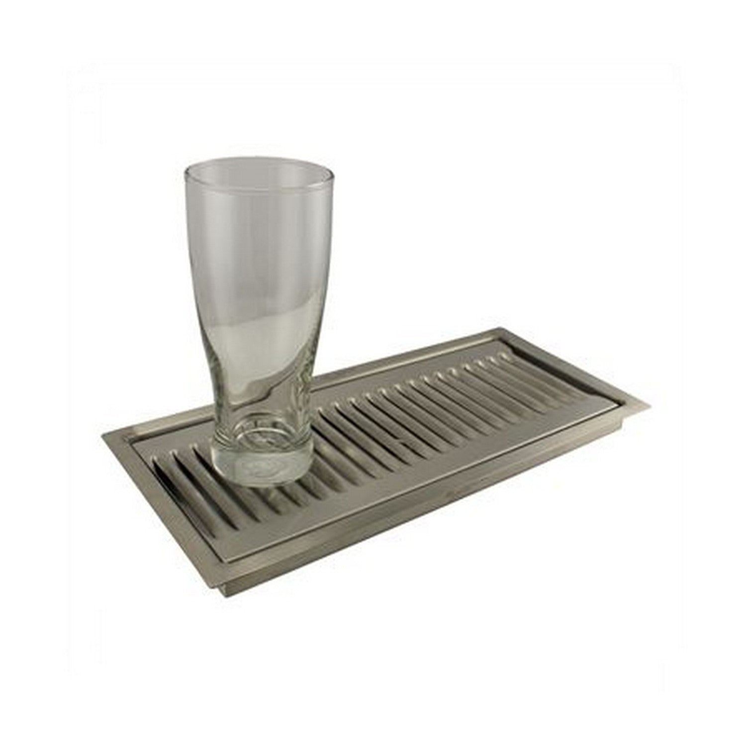 Flush Mounted Drip Tray w/ Drain - 13” x 6” x 7/8”