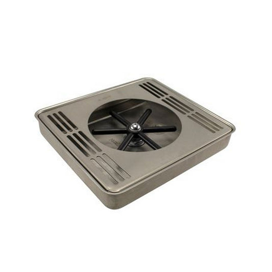 Stainless Steel Flush Mount Spray Glass Rinser With Drain Drip Tray - 8" X 7 1/2" X 1"