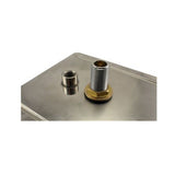 Stainless Steel Flush Mount Spray Glass Rinser With Drain Drip Tray - 8" X 7 1/2" X 1" - Bottom Drain View