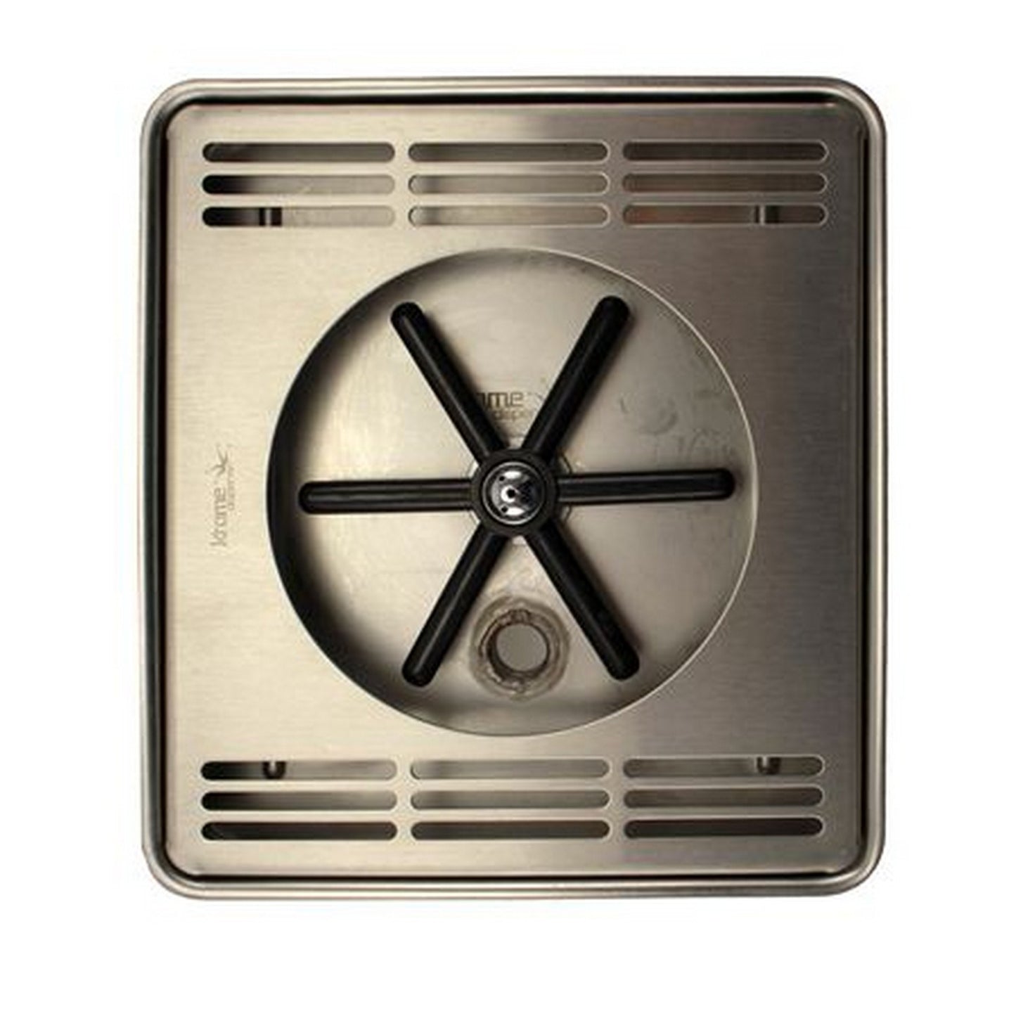 Stainless Steel Flush Mount Spray Glass Rinser With Drain Drip Tray - 8" X 7 1/2" X 1" - Top View