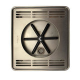 Stainless Steel Flush Mount Spray Glass Rinser With Drain Drip Tray - 8" X 7 1/2" X 1" - Top View