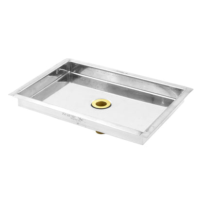 Stainless Steel Flanged Drip Tray With Drain 9" x 6" x 3/4"