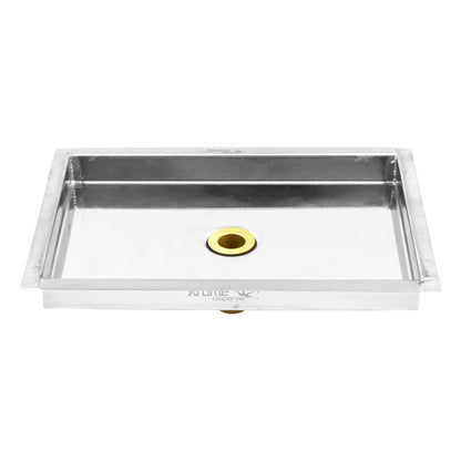 Stainless Steel Flanged Drip Tray With Drain 9" x 6" x 3/4"