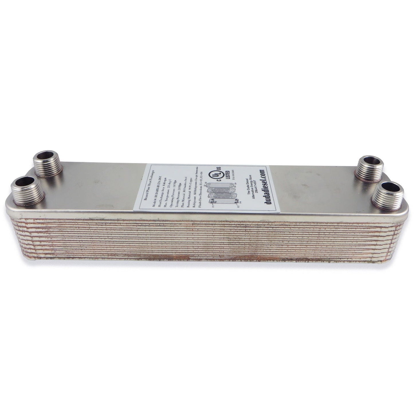 20 Plate Wort Chiller - 1/2" Male NPT 12in - Canadian Homebrewing Supplier - Free Shipping - Canuck Homebrew Supply