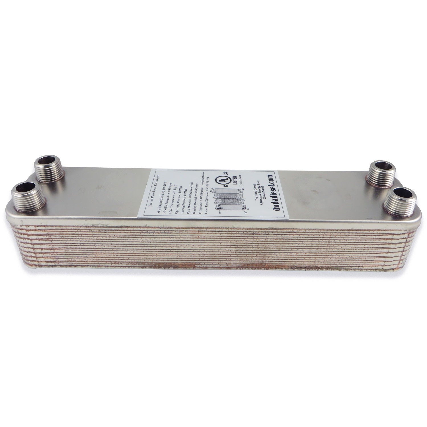 20 Plate Wort Chiller - 1/2" Male NPT 12in - Canadian Homebrewing Supplier - Free Shipping - Canuck Homebrew Supply