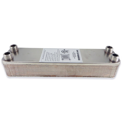 20 Plate Wort Chiller - 1/2" Male NPT 12in - Canadian Homebrewing Supplier - Free Shipping - Canuck Homebrew Supply