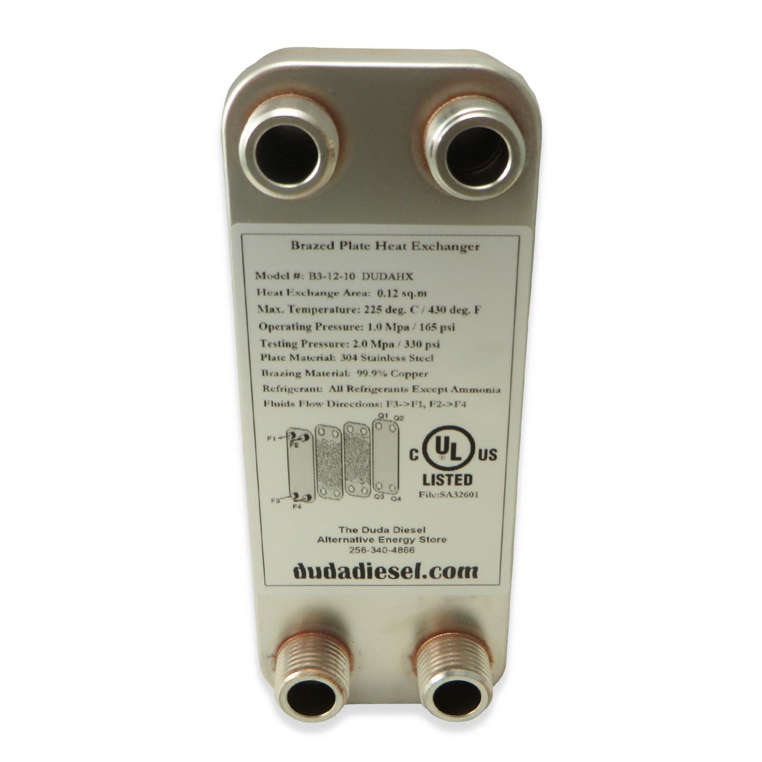 10 Plate Wort Chiller - B3-12A-10ST - 1/2" Male NPT X 7.5" - Canadian Homebrewing Supplier - Free Shipping - Canuck Homebrew Supply