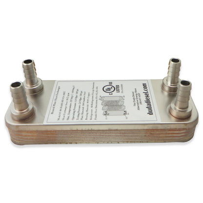 10 Plate Wort Chiller - B3-12A-10ST - 1/2" Barb X 7.5" - Canadian Homebrewing Supplier - Free Shipping - Canuck Homebrew Supply