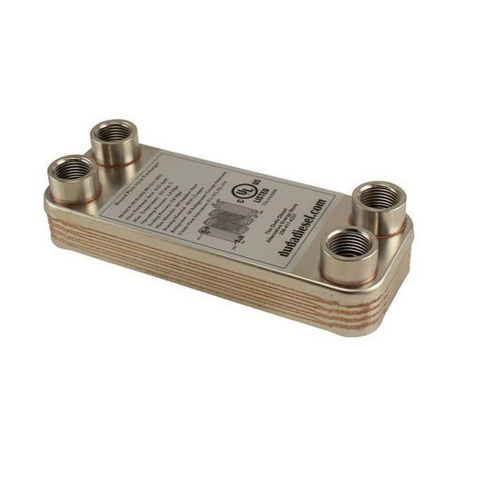 10 Plate Wort Chiller - 1/2" Female NPT - Canadian Homebrewing Supplier - Free Shipping - Canuck Homebrew Supply