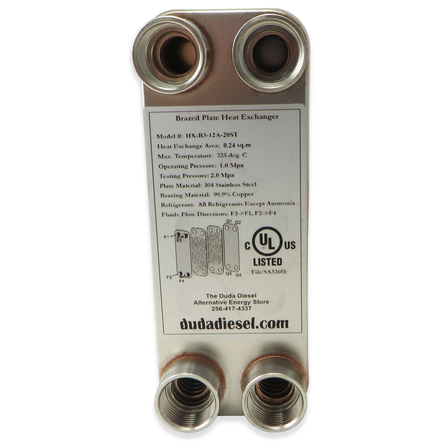 20 Plate Wort Chiller - B3-12A-20ST 3/4" Female NPT - Canadian Homebrewing Supplier - Free Shipping - Canuck Homebrew Supply