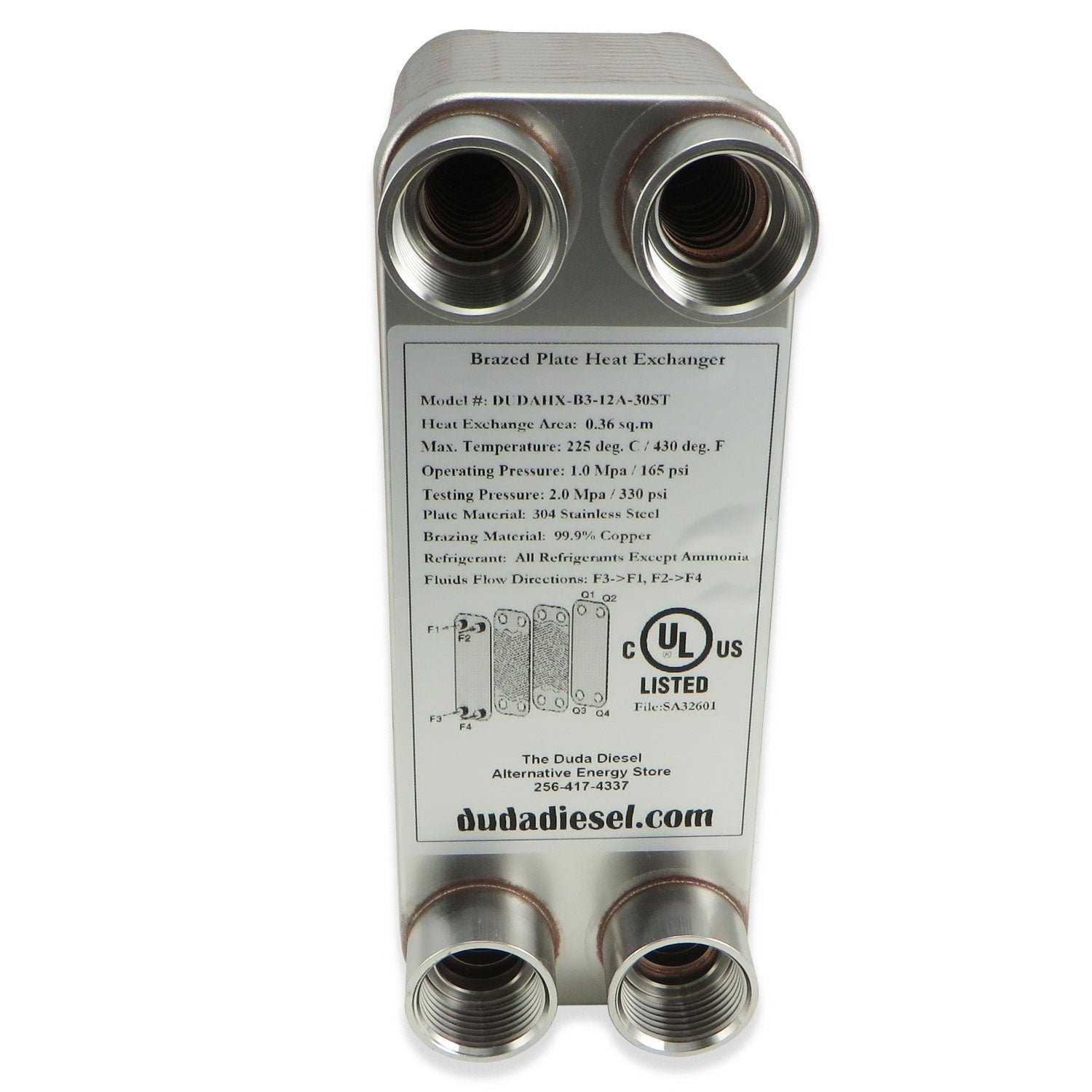 30 Plate Wort Chiller - 3/4" Female NPT - 7.5in - Canadian Homebrewing Supplier - Free Shipping - Canuck Homebrew Supply