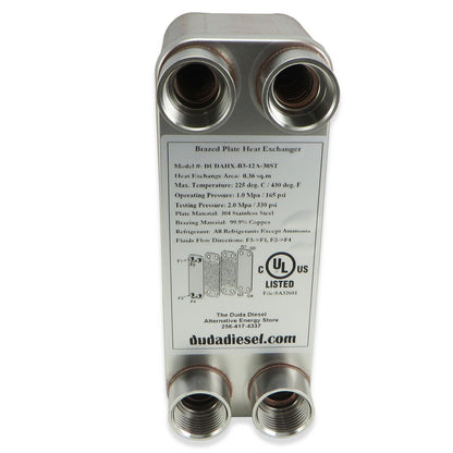 30 Plate Wort Chiller - 3/4" Female NPT - 7.5in - Canadian Homebrewing Supplier - Free Shipping - Canuck Homebrew Supply