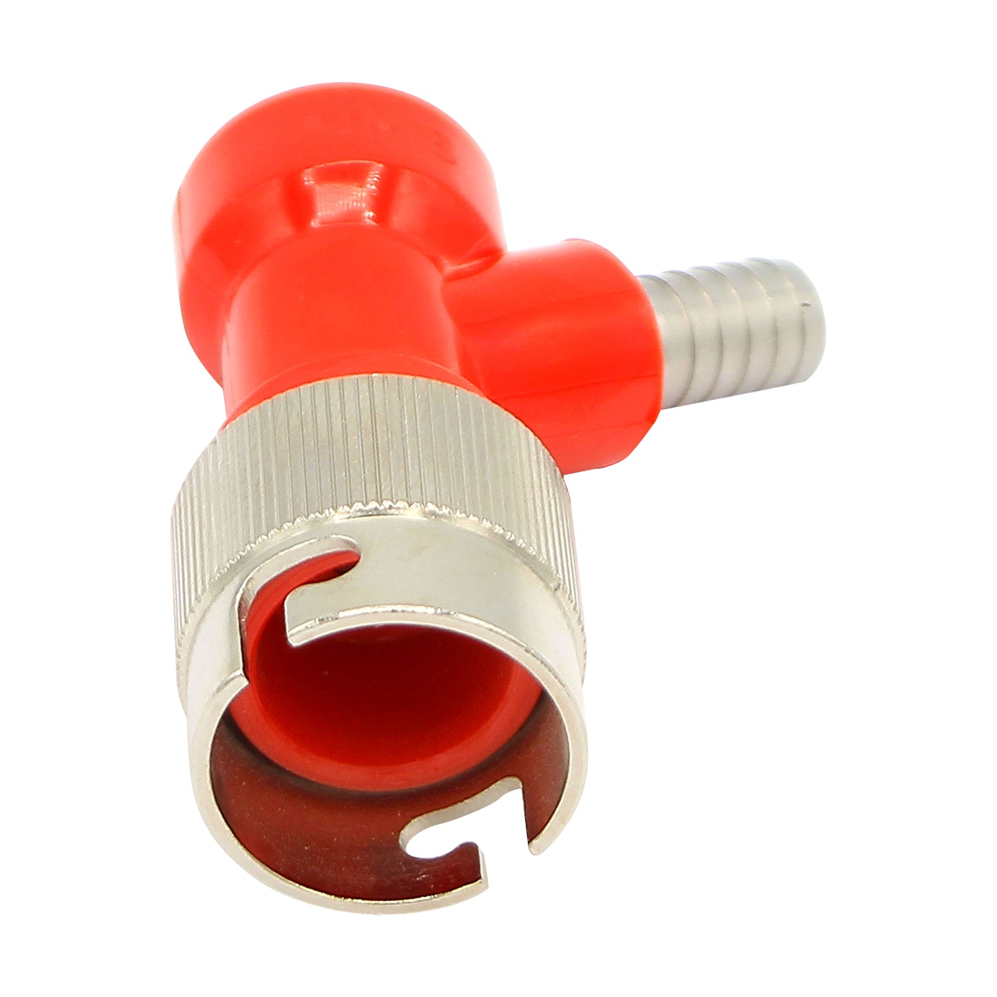 Short Metal Collared Pin Lock Gas Disconnect - 3/8" Barb