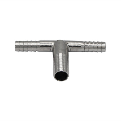 Stainless Steel Barbed Tee - 3/8" to Two 1/4" Barbs