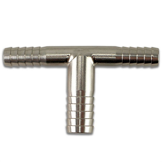 Stainless Steel Barbed Tee - 3/8" to Two 1/4" Barbs - Canadian Homebrewing Supplier - Free Shipping - Canuck Homebrew Supply