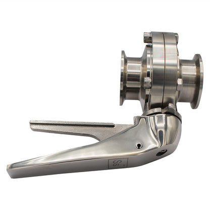 Ss Brewtech 1.5 Tri Clamp Squeeze Trigger Butterfly Valve - Tri Clover Sanitary Stainless Steel Fitting