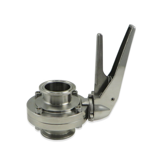 Stainless Steel Squeeze Trigger Butterfly Valve - 1.5 TC - Canadian Homebrewing Supplier - Free Shipping - Canuck Homebrew Supply