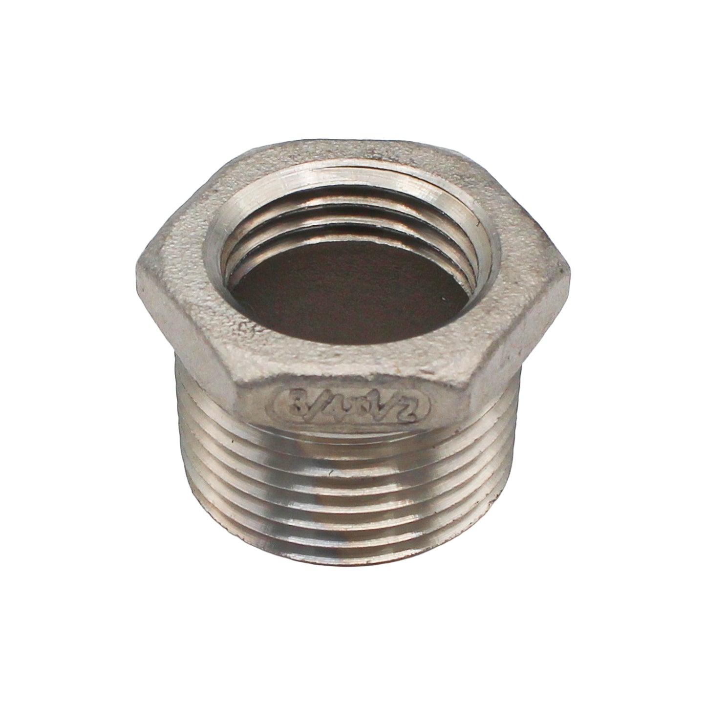 Ss Brewtech 3/4" Male NPT x 1/2" Female NPT Reducer Bushing - 304 Stainless Steel Pipe Fitting