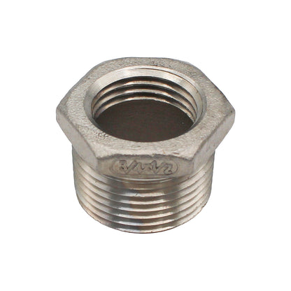 Ss Brewtech 3/4" Male NPT x 1/2" Female NPT Reducer Bushing - 304 Stainless Steel Pipe Fitting