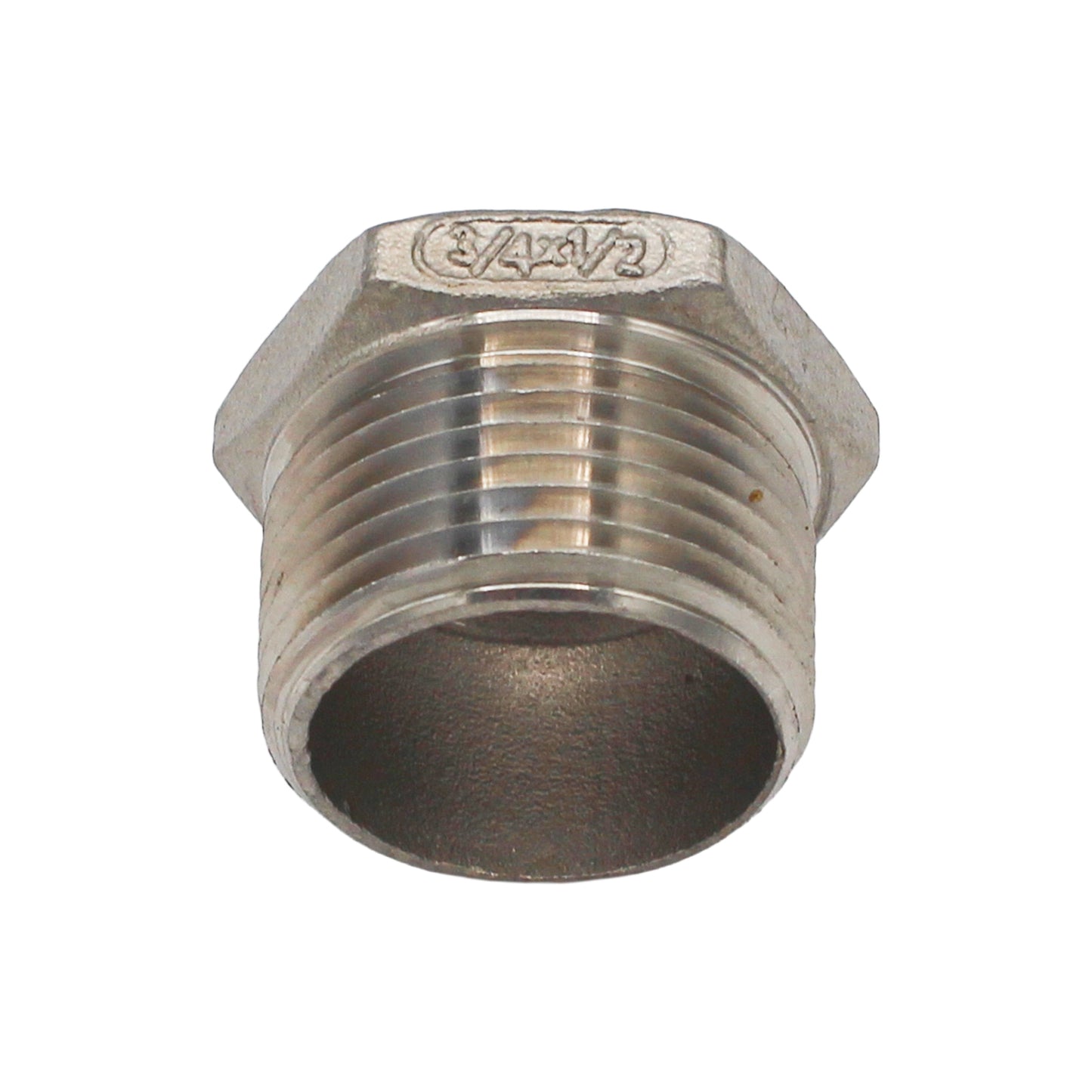 Ss Brewtech 3/4" Male NPT x 1/2" Female NPT Reducer Bushing - 304 Stainless Steel Pipe Fitting