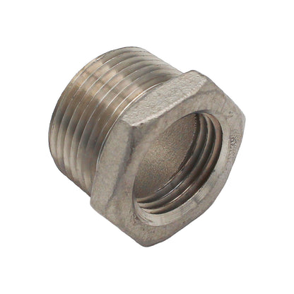 Ss Brewtech 3/4" Male NPT x 1/2" Female NPT Reducer Bushing - 304 Stainless Steel Pipe Fitting