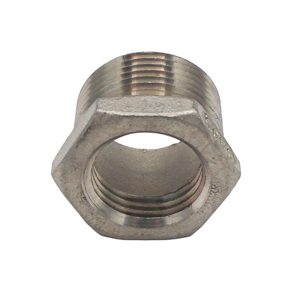 Ss Brewtech 3/4" Male NPT x 1/2" Female NPT Reducer Bushing - 304 Stainless Steel Pipe Fitting