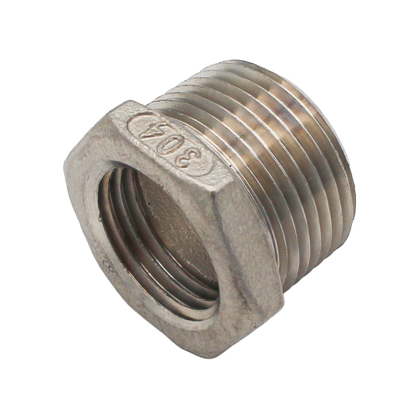 Ss Brewtech 3/4" Male NPT x 1/2" Female NPT Reducer Bushing - 304 Stainless Steel Pipe Fitting
