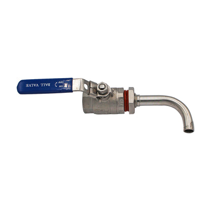 Stainless Steel 1/2" Female NPT 2-Piece Ball Valve with Racking Arm -  Canuck Homebrew Supply, Canada