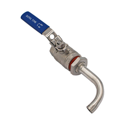 Stainless Steel 1/2" Female NPT 2-Piece Ball Valve with Racking Arm -  Canuck Homebrew Supply, Canada